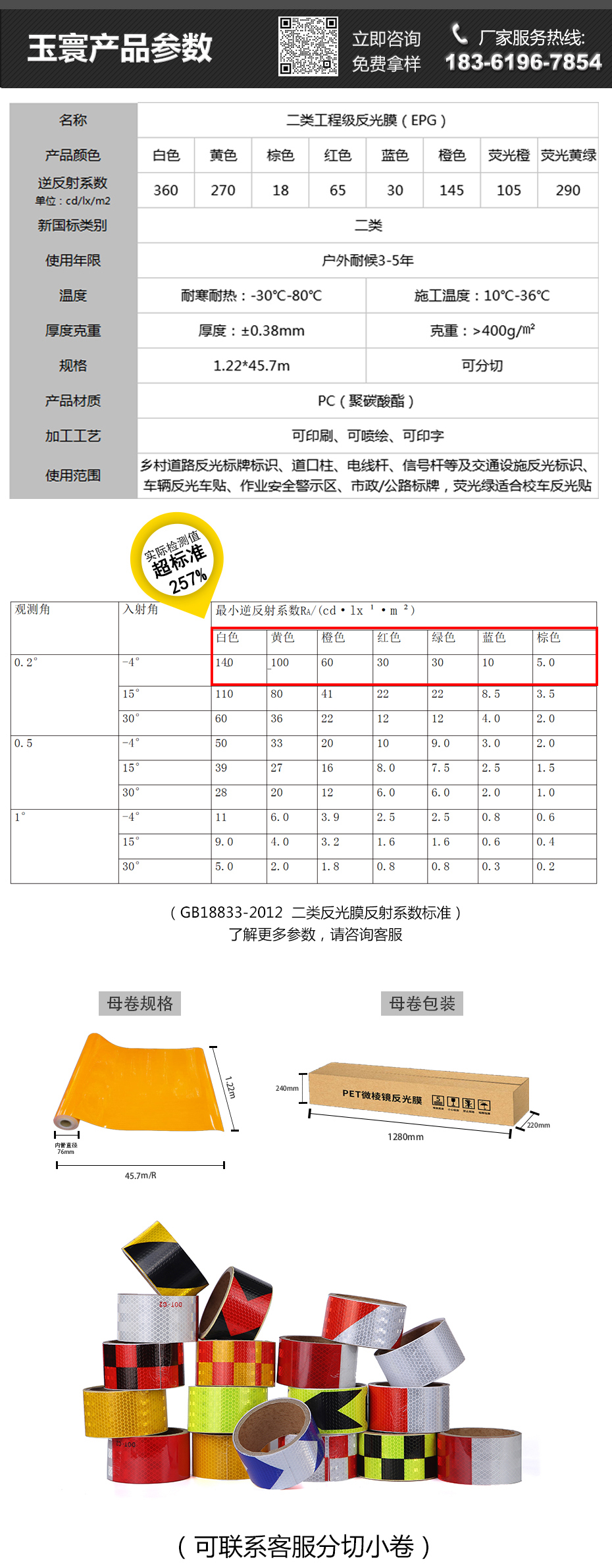 反光膜逆反射系數